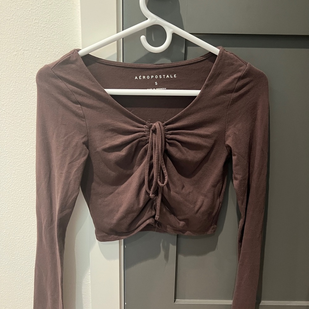 Aeropostale Women's Chocolate Long Sleeve Top